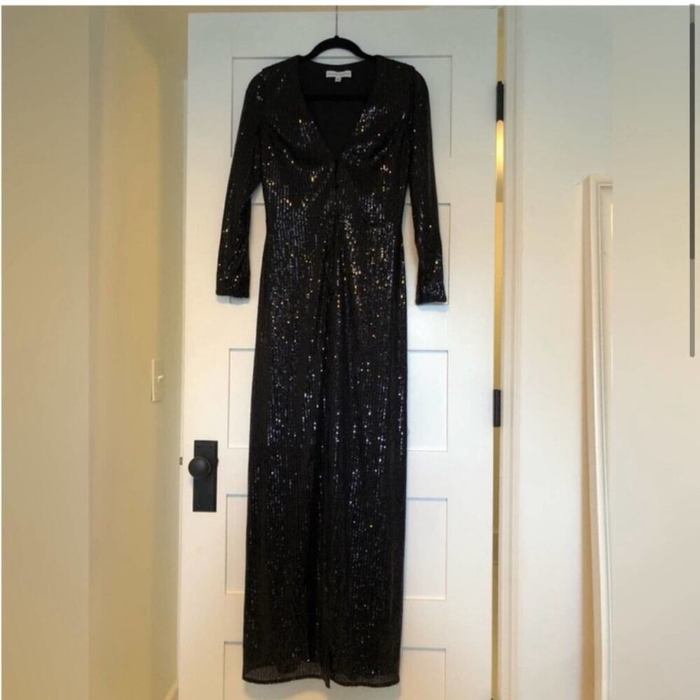 Dress the Population Black Sequin Full Length Gown - Picture 2 of 5